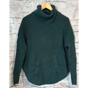 Michael Kors‎ Green Turtleneck Sweater Pockets Cotton Women’s Size S